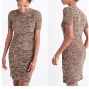 EUC Madewell Marled Slim Mockneck Sweater-dress in Marled Pecan size X-Small
